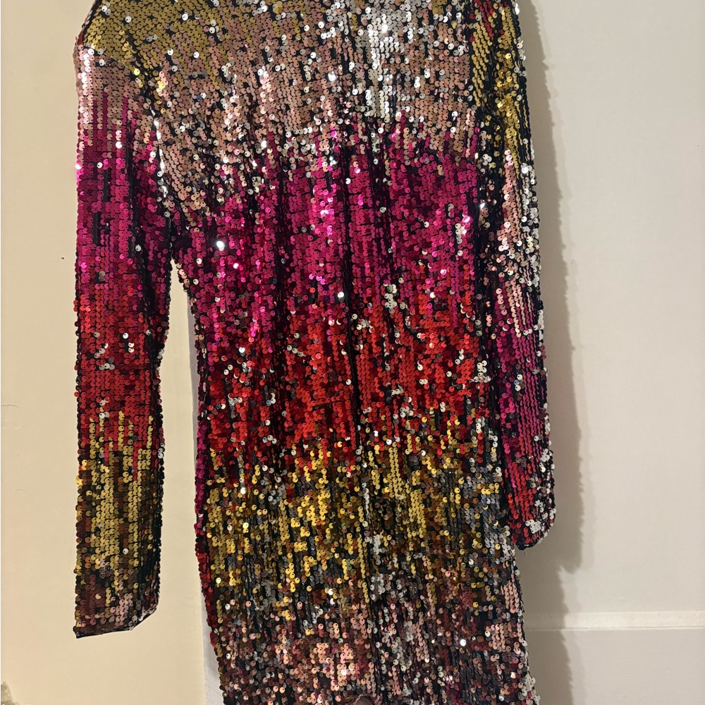 Bellabarnett Multicolor Sequin Long Sleeve Dress - Picture 5 of 6